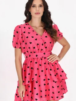 Faina Damen Kleid in pink - Länge: mittel