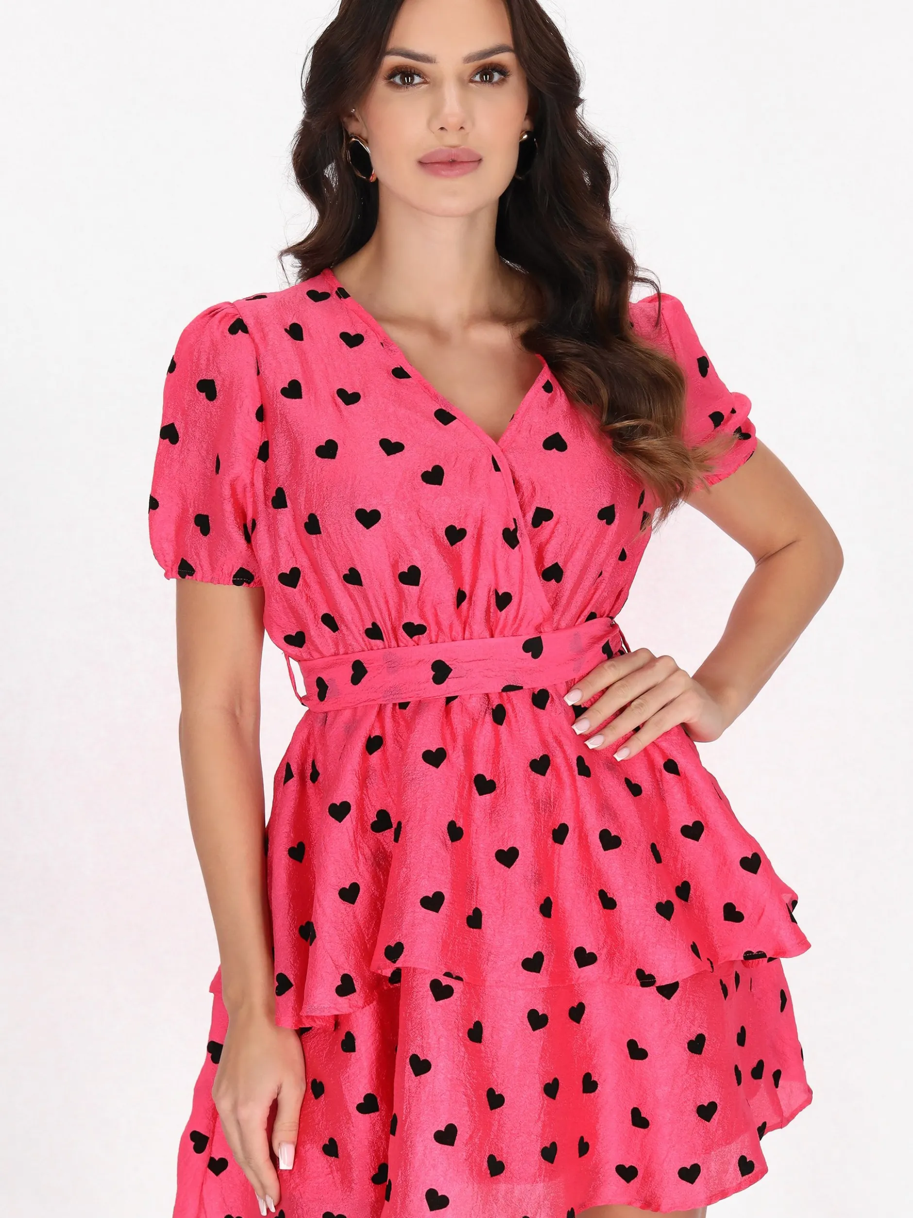 Faina Damen Kleid in pink - Länge: mittel
