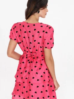 Faina Damen Kleid in pink - Länge: mittel