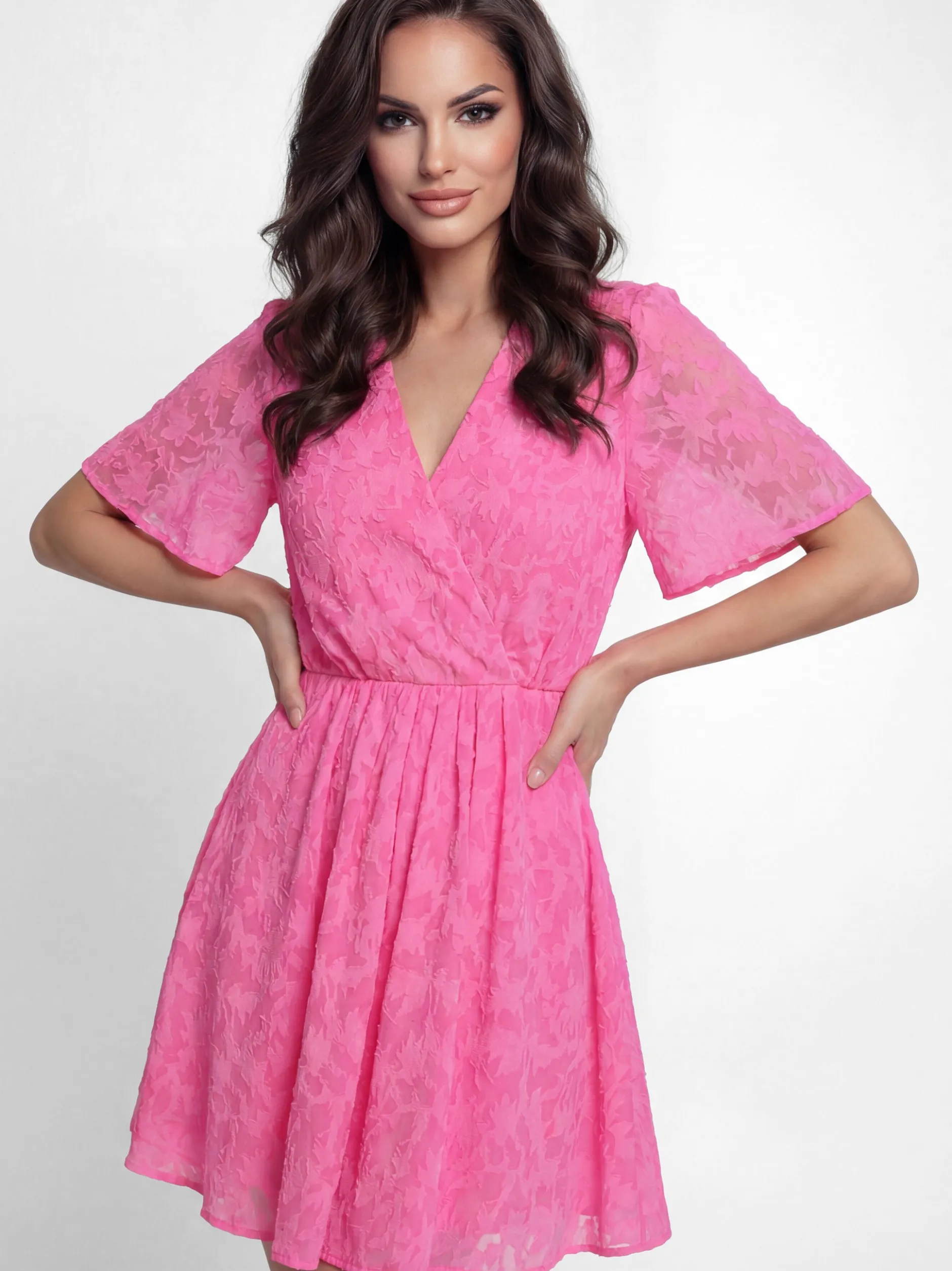 Faina Damen Kleid in pink - Länge: mittel