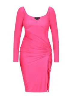 Faina Damen Kleid in pink - Länge: mittel