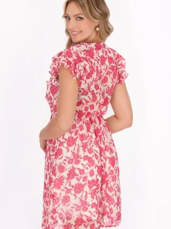 Faina Damen Kleid in pink - Länge: mittel