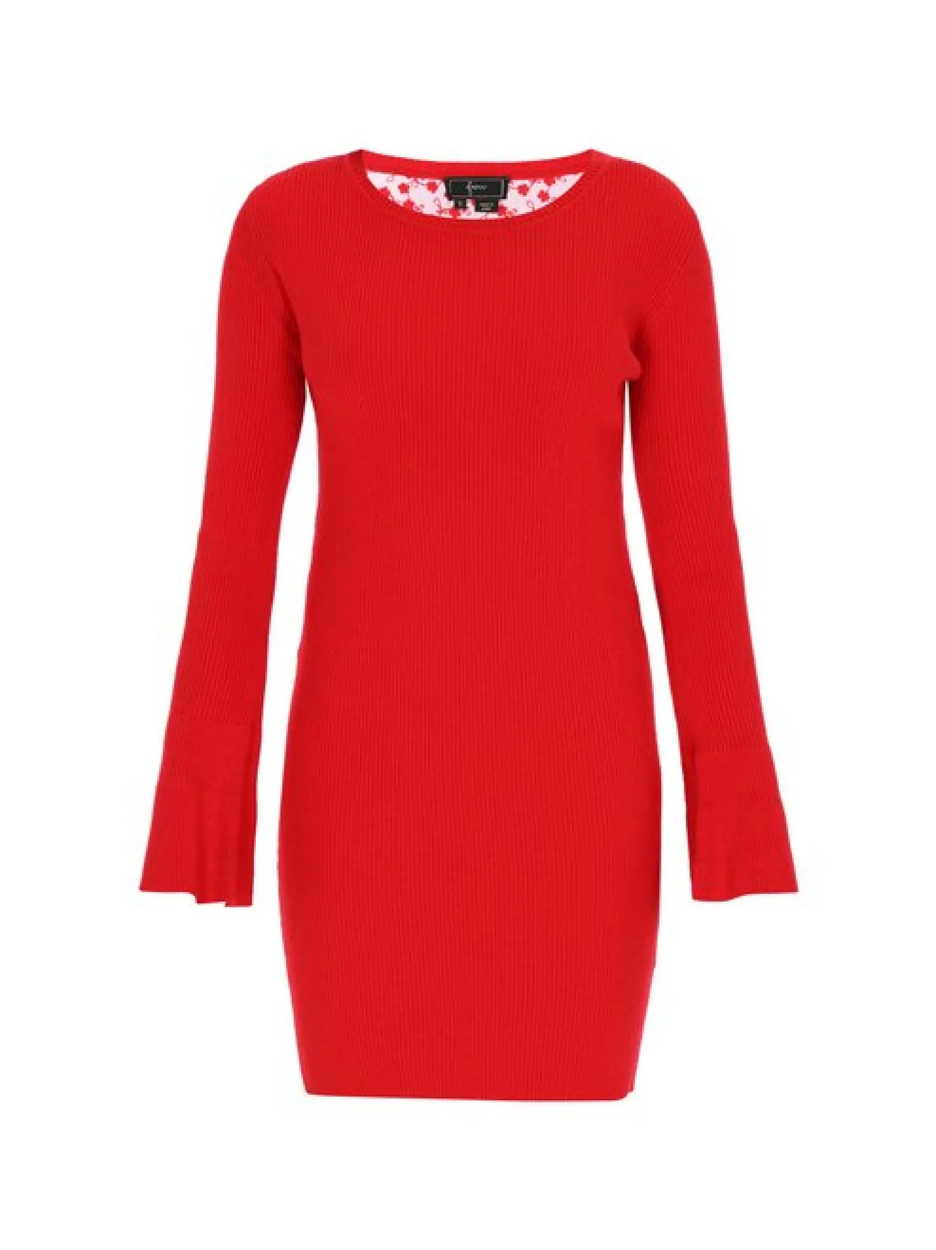 Faina Damen Kleid in rot - Ausschnitt: Rundhals
