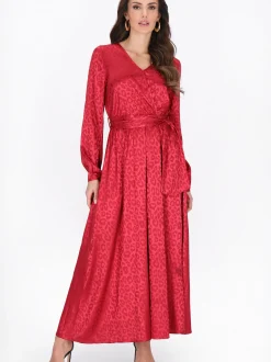 Faina Damen Kleid in rot - Länge: mittel