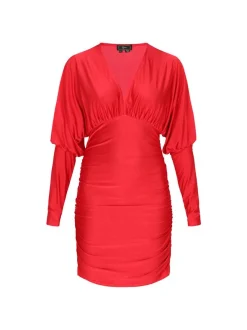 Faina Damen Kleid in rot - Länge: mittel