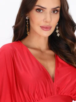 Faina Damen Kleid in rot - Länge: mittel