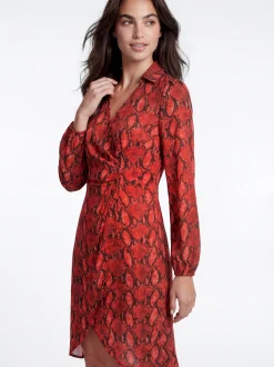 Faina Damen Kleid in rot - Länge: mittel