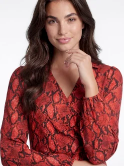 Faina Damen Kleid in rot - Länge: mittel