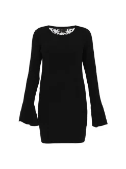 Faina Damen Kleid in schwarz - Ausschnitt: Rundhals
