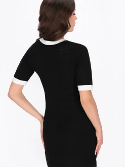 Faina Damen Kleid in schwarz - Ausschnitt: Rundhals