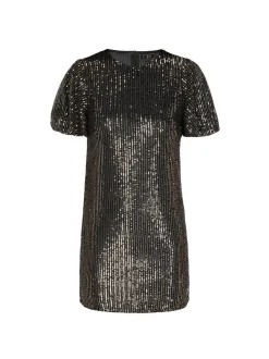 Faina Damen Kleid in schwarz - Ausschnitt: Rundhals
