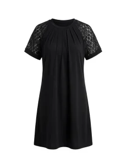 Faina Damen Kleid in schwarz - Ausschnitt: Rundhals
