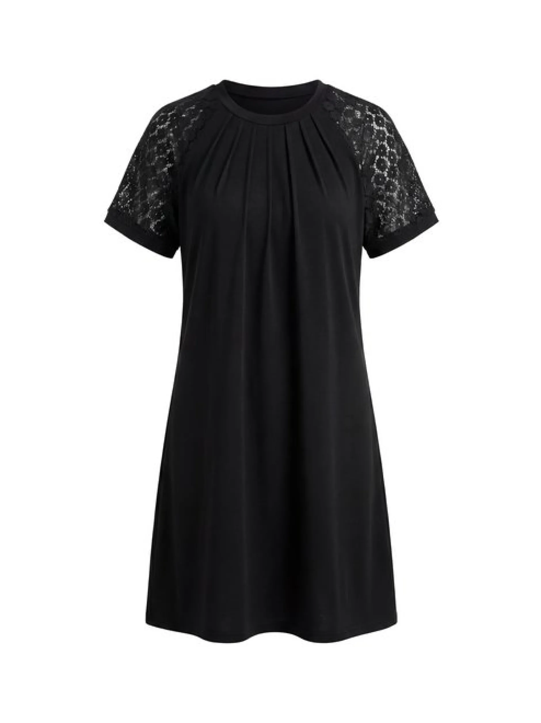 Faina Damen Kleid in schwarz - Ausschnitt: Rundhals