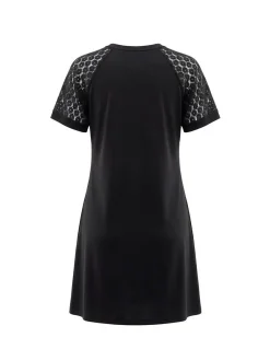 Faina Damen Kleid in schwarz - Ausschnitt: Rundhals