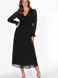 Faina Damen Kleid in schwarz - Länge: mittel