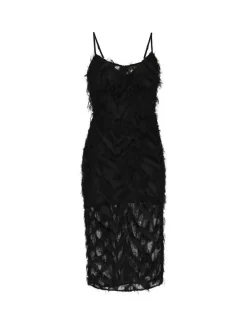 Faina Damen Kleid in schwarz - Länge: mittel