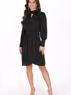 Faina Damen Kleid in schwarz - Länge: mittel