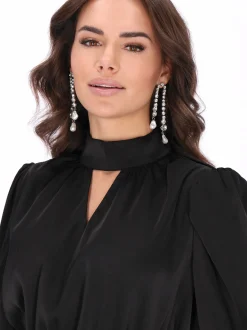 Faina Damen Kleid in schwarz - Länge: mittel