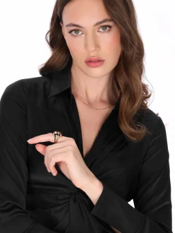 Faina Damen Kleid in schwarz - Länge: mittel