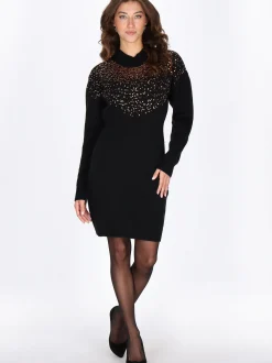 Faina Damen Kleid in schwarz - Länge: mittel