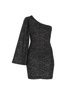 Faina Damen Kleid in schwarz - Länge: mittel