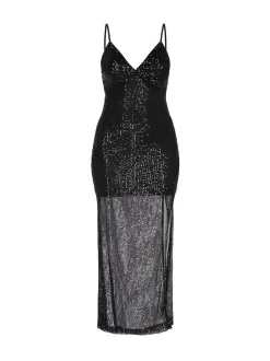 Faina Damen Kleid in schwarz - Länge: mittel