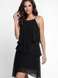 Faina Damen Kleid in schwarz - Länge: mittel