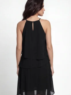 Faina Damen Kleid in schwarz - Länge: mittel