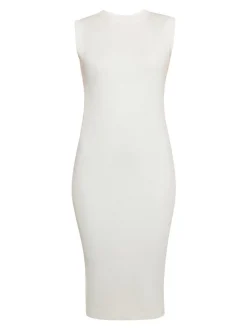 Faina Damen Kleid in weiß - Ausschnitt: Rundhals