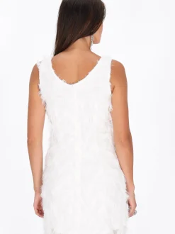 Faina Damen Kleid in weiß - Länge: mittel
