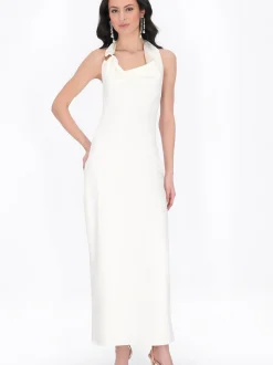 Faina Damen Kleid in weiß - Länge: mittel