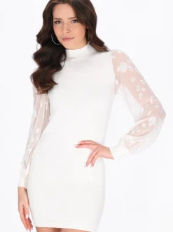 Faina Damen Kleid in weiß - Länge: mittel