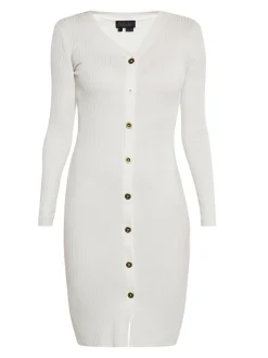 Faina Damen Kleid in weiß - Länge: mittel