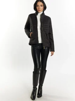 Faina Damen leichte Steppjacke in schwarz