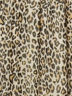 Faina Damen Maxikleid mit Leoprint in mehrfarbig