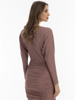 Faina Damen Minikleid in altrosa - Ausschnitt: Rundhals