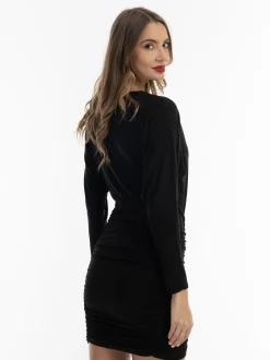 Faina Damen Minikleid in schwarz - Ausschnitt: Rundhals