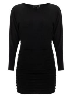 Faina Damen Minikleid in schwarz - Ausschnitt: Rundhals
