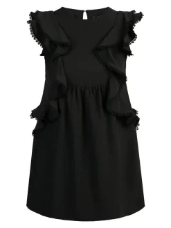 Faina Damen Minikleid mit Rüschen in schwarz