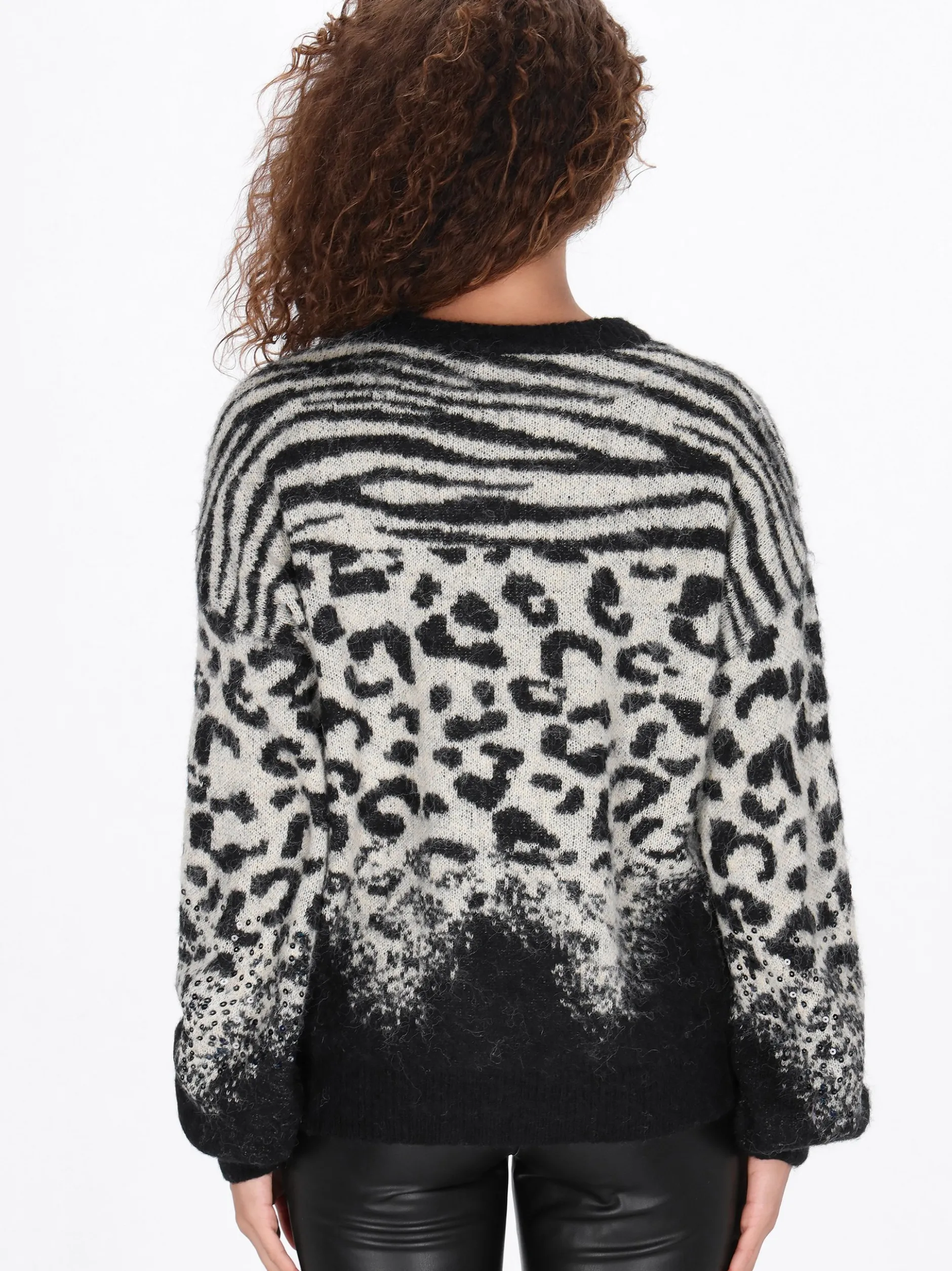 Faina Damen Pullover in beige - Ausschnitt: Rundhals