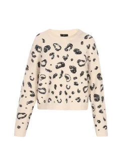 Faina Damen Pullover in beige - Ausschnitt: Rundhals