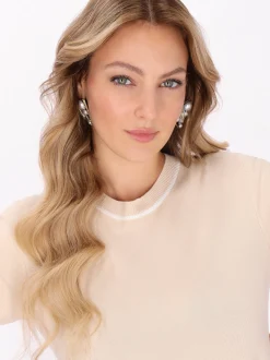 Faina Damen Pullover in beige - Ausschnitt: Rundhals
