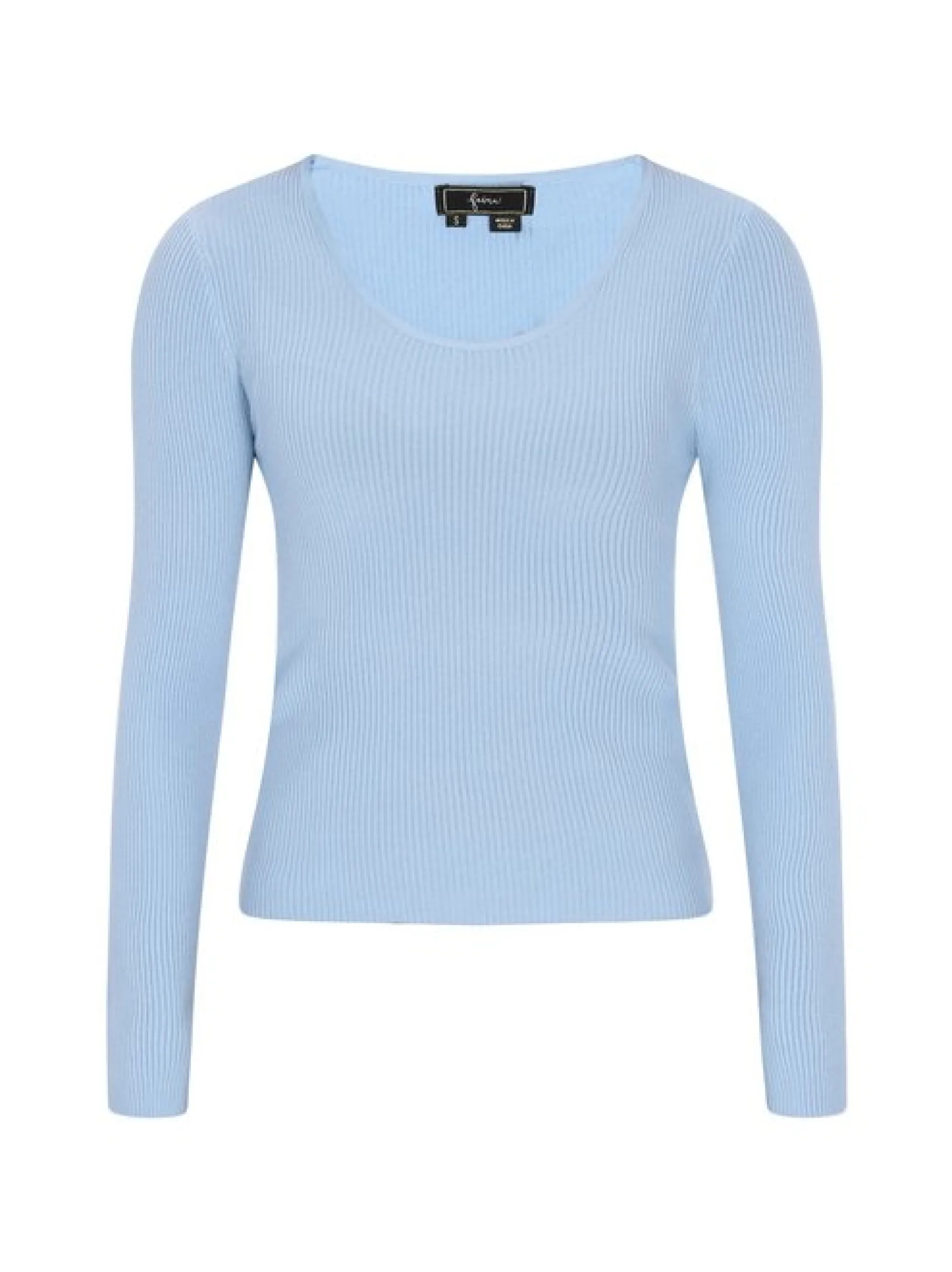 Faina Damen Pullover in blau - Ausschnitt: Rundhals