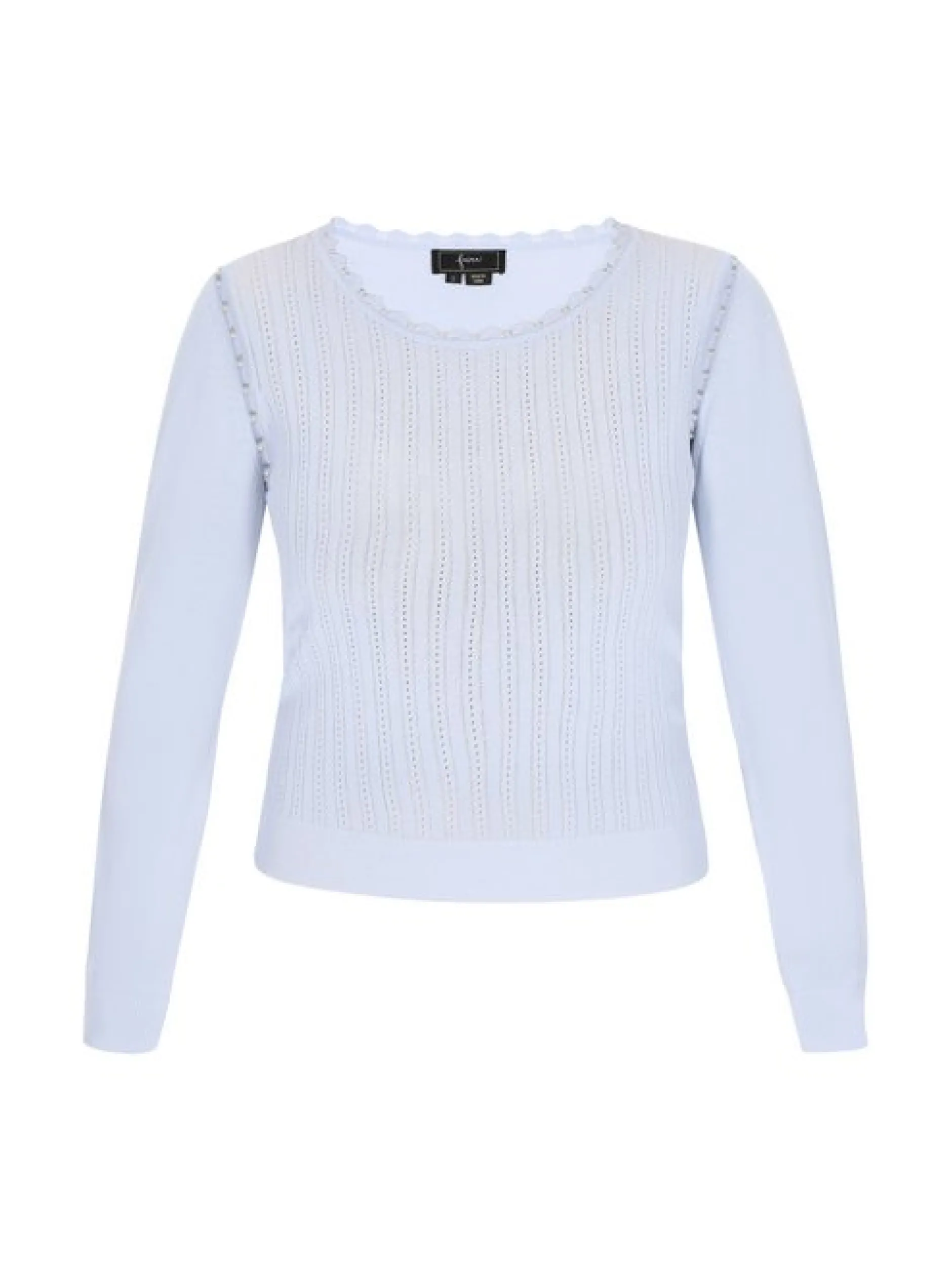 Faina Damen Pullover in blau - Ausschnitt: Rundhals