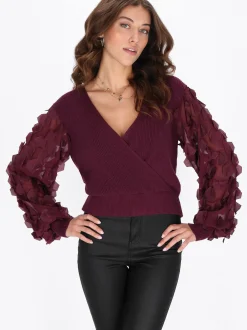 Faina Damen Pullover in bordeaux