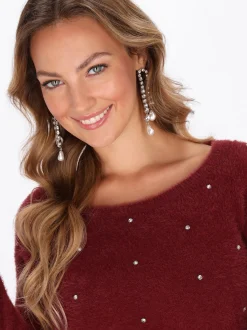 Faina Damen Pullover in bordeaux