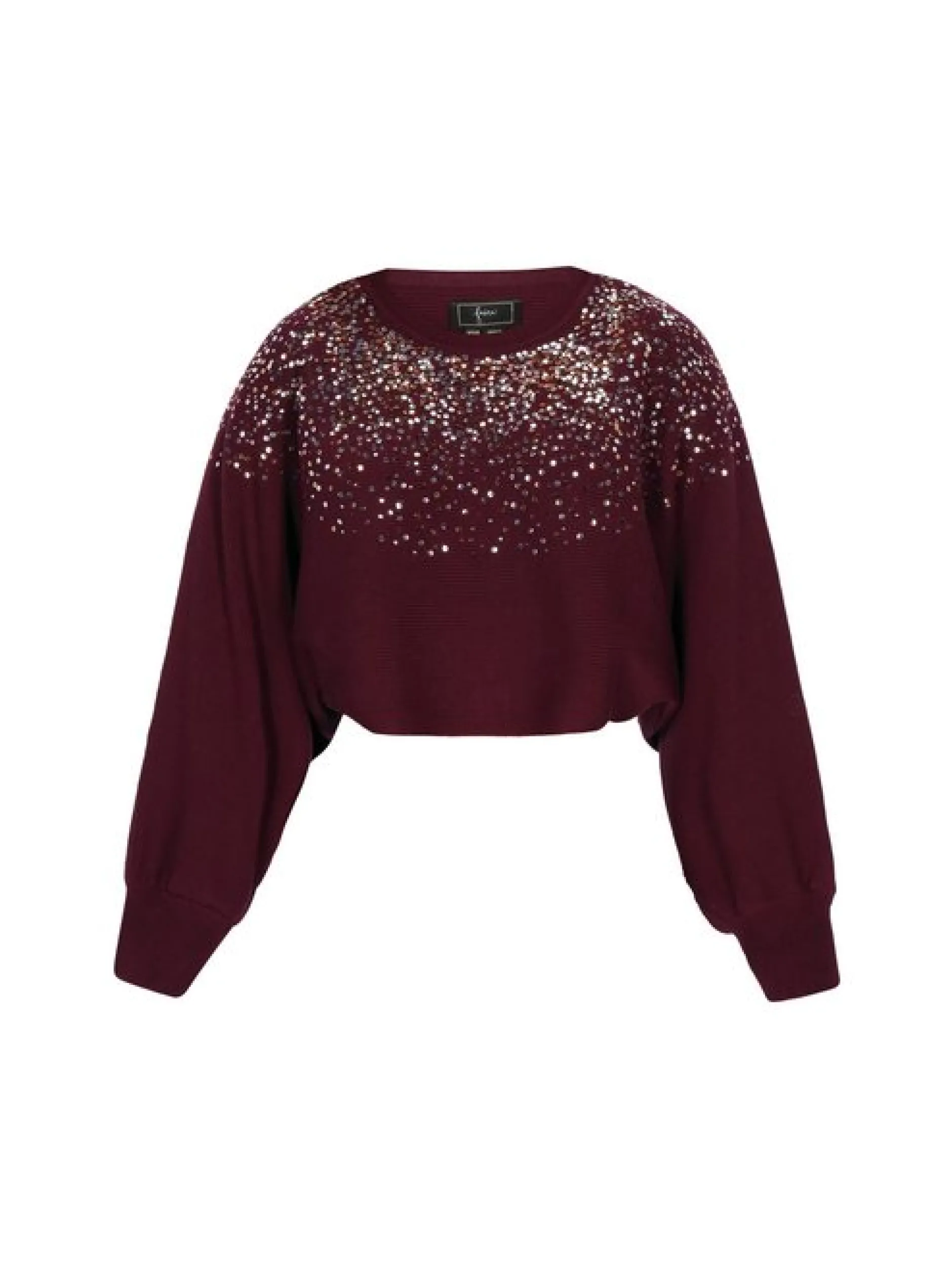 Faina Damen Pullover in bordeaux - Ausschnitt: Rundhals