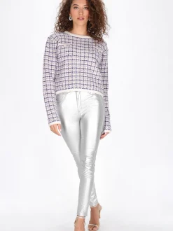 Faina Damen Pullover in ecru - Ausschnitt: Rundhals