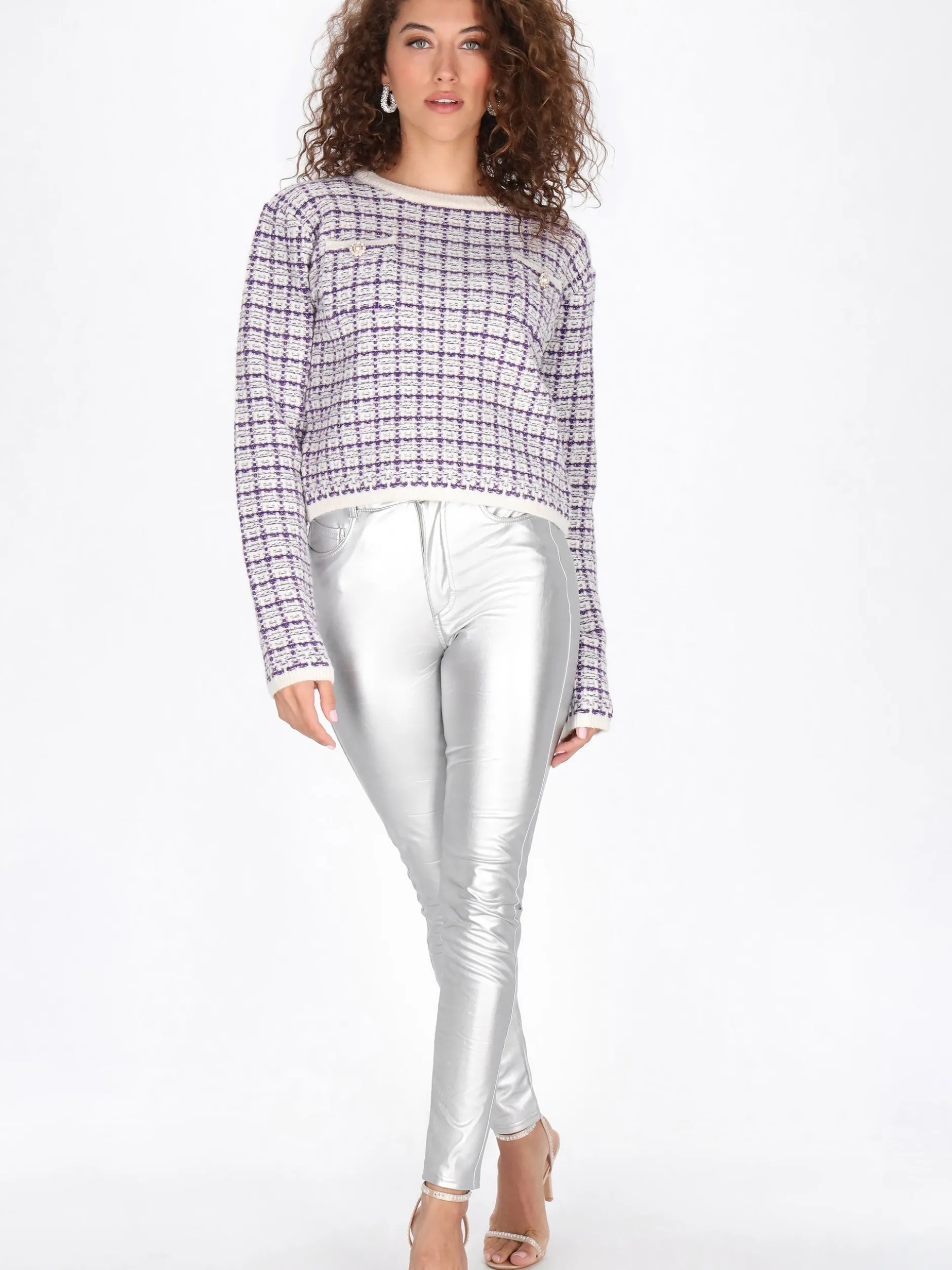 Faina Damen Pullover in ecru - Ausschnitt: Rundhals