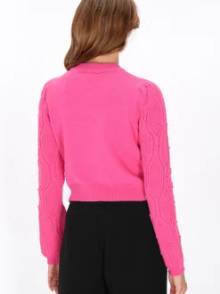 Faina Damen Pullover in fuchsia - Ausschnitt: Rundhals